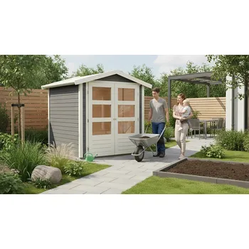 Zahradní stavba dřevěný domek KARIBU AMBERG 2 (9221) terragrau