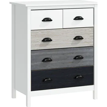 Komoda HOMCOM Komoda Úložná skříňka s 5 zásuvkami Ochrana proti překlopení do ložnice Obývací pokoj v bílé barvě 70x38x85cm | Aosom.de