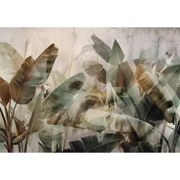 Fototapeta FOTOTAPETA LISTY BETON DŽUNGLE DO LOŽNICE OBÝVÁKU TAPETA VLIESOVÁ 400x280