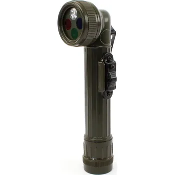 Fosco Dětská vojenská LED svítilna s barevnými filtry