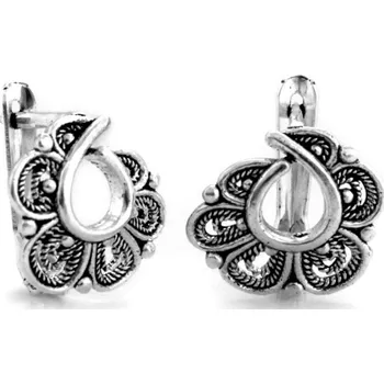 Náušnice Stříbrné náušnice 925 s prolamovanými kvítky