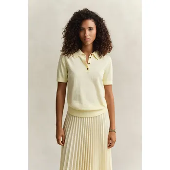 Dámský svetr SVETR GANT LIGHT KNIT SS RUGGER VANILLA YELLOW