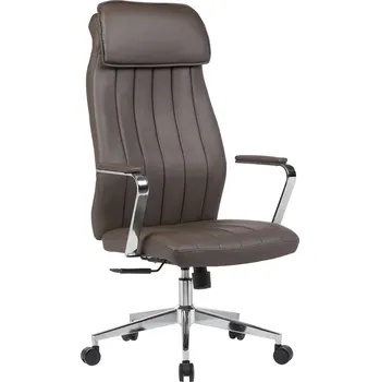 Kondela Kancelářské křeslo, šedohnědá ekokůže/chrom, nosnost 150 kg, ELADIO