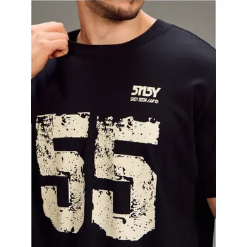 Sinsay - Bavlněné tričko s nápisem - černá - 251HL-99X - 251HL-99X-L