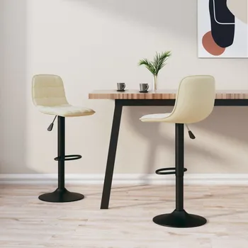 Stolička zahrada-XL Barové židle 2 ks krémové samet 333990