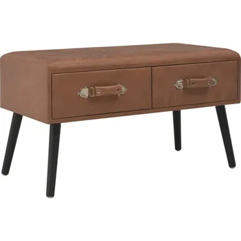 Zahradní lavice zahrada-XL Lavice se zásuvkami 80 cm tmavě hnědá umělá kůže 277077