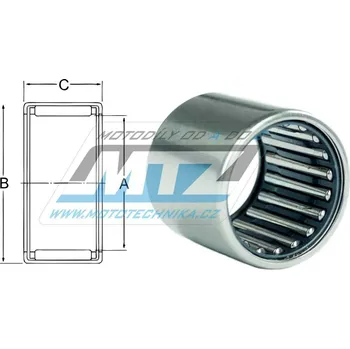 Ložisko jehlové s klecí - rozměry: 22x28x16mm 25.1510