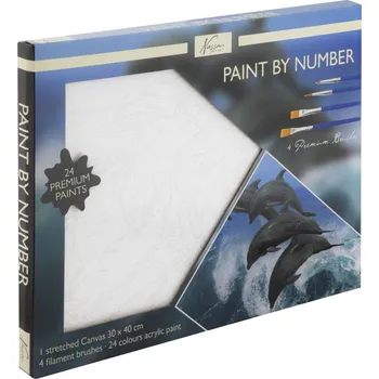 omalovánky Malování podle čísel na plátno Delfín 30x40 cm