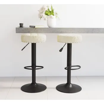 Stolička zahrada-XL Barové židle 2 ks krémové samet 332994