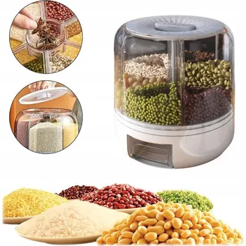 Dóza na potraviny NÁDOBA NA POTRAVINY ROTAČNÍ 360 NA RÝŽI KAŠI OGRANIZER PRO VELKÝ COIL