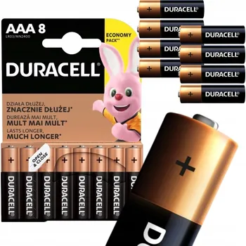 Článková baterie Alkalická baterie Duracell AAA (R3) 8 ks