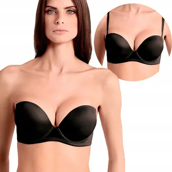 Dámské spodní prádlo Podprsenka super push-up zvětšující černá bardotka Lormar 75B