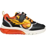 Chlapecká volnočasová obuv Geox J CIBERDRON 26 Černá, Oranžová, Žlutá, Bílá