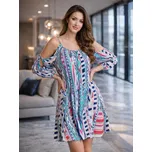 Dámské šaty na léto VS-SA 1907 oversize geometrický vzor, VELIKOST S/M