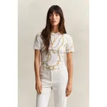 TRIČKO GANT SLIM CHAIN PRINT SS T-SHIRT EGGSHELL