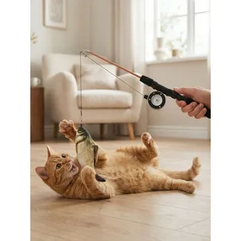 Hračka pro kočku Sinsay - Hračka pro kočky prut s rybou - černá - 805IA-99X - 805IA-99X-ONE