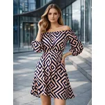 Nádherná dámská tunika k legínám VS-DB 1913 - černá se zlatou/bílou, VELIKOST XXS/XS