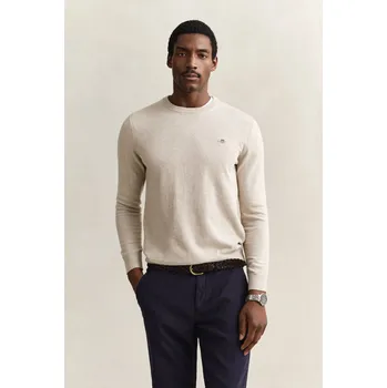 Pánský svetr SVETR GANT CLASSIC COTTON C-NECK OAT MELANGE