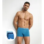 DIM COTTON STRETCH BOXER 3x - Pánské boxerky 3 ks - světle modrá - tmavě modrá Velikost: M