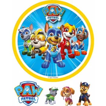 Jedlá dekorace na dort Paw Patrol č.7 jedlý papír - Bez úprav / Jedlý papír / Bez decor gelu