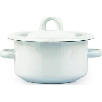 Hrnec Smaltovaný kastrol s poklicí 0,4l bílý