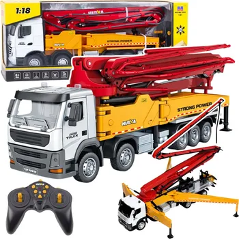 RC model auta Huina kovová míchačka betonu stavební auto s čerpadlem 1:18