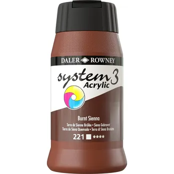 Vodová barva Daler Rowney System3 Akrylová barva Burnt Sienna 500 ml 1 ks