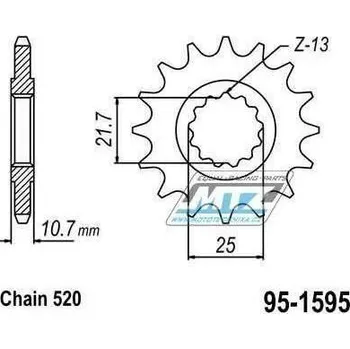 Kolečko řetězové (pastorek) 1595-16zubů MTZ - Yamaha FZ6R + XJ6 + FZ1 95-1595-16