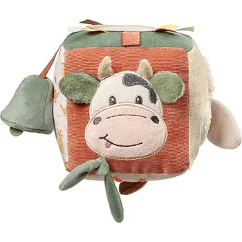 Hračka pro nejmenší BabyOno Senzorická textilní kostka Cow Bingo