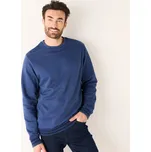 Blancheporte Moltonová mikina s kulatým výstřihem a kontrastními pruhy modrá 107/116 (XL)