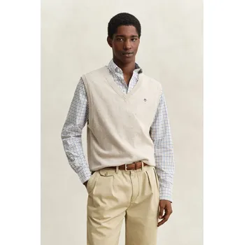 Pánský svetr VESTA GANT CLASSIC COTTON VEST OAT MELANGE