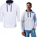 Pánská mikina na léto s kapucí, tepláková, nezateplená, BÍLÁ, 4XL Pako Jeans