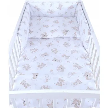 Dětská postýlka Souprava do postýlky 135/100 cm 3 díly - šitý medvídek