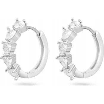 Náušnice Náušnice Kruhy se Zirkony ve Tvaru Srdcí Elegantní jako dárek