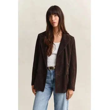Dámské sako BUNDA GANT DB SUEDE CLUB BLAZER DEEP BROWN