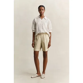 Dámské kraťasy ŠORTKY GANT LINEN BLEND PULL ON SHORTS OAT BEIGE