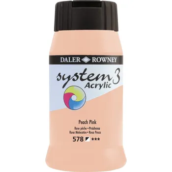 Vodová barva Daler Rowney System3 Akrylová barva Peach Pink 500 ml 1 ks