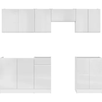 Kuchyňská linka Kuchyňská linka Junona Line 240 cm - Black Red White - BRW 240x cm