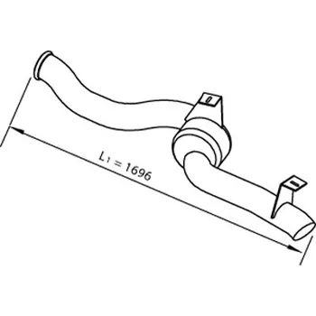 Přední díl výfuku Trubka výfuku koncová s tlumičem 1696mm daf cf85, 105xf euro 4 0189616_A, , ,