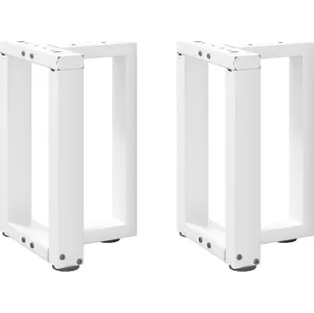 Jídelní stůl zahrada-XL Nohy konferenčního stolku ve tvaru T, 2 ks, bílé, 38 x 25 x (42-43) cm, ocel 4013025