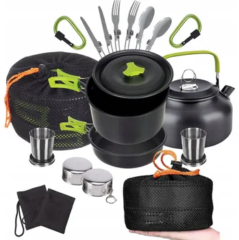 Hrnec ZESTAW NACZYŃ KEMPINGOWYCH Kempingová sada nádobí, sada na vaření v kempu, kempingový hrnec