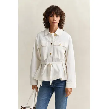 Dámská casual bunda BUNDA GANT DENIM JACKET WITH TIE DETAIL EGGSHELL