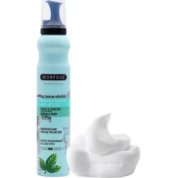 Stylingový přípravek MORFOSE QUINOA & HEMP HAIR MOUSSE PROFESIONÁLNÍ PĚNOVÉ TUŽIDLO NA VLASY S QUINOOU A KONOPÍM 200 ML