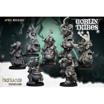 Příslušenství k deskovým hrám Highlands Miniatures Swamp Goblins Frog Riders