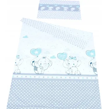 Dětská postýlka Povlečení do postýlky 135/100 cm - slůňata modrá