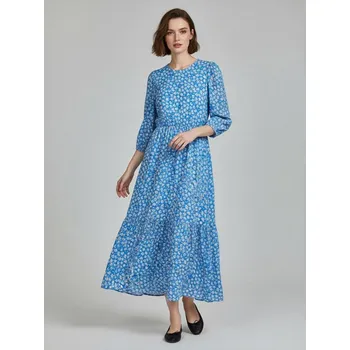 Dámské šaty Sinsay - Maxi šaty s květinovým vzorem a 3/4 rukávy - vícebarevná - 5828J-MLC - 5828J-MLC-XS