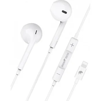 Sluchátka RhinoTech drátová sluchátka s Lightning konektorem bílá