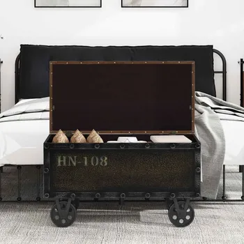 Zahradní lavice zahrada-XL Úložná lavice masivní dřevo a umělá kůže 80,5 x 41 x 50 cm 245768