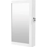 Songmics Závěsná šperkovnice se zrcadlem, bílá JBC51W 196313772