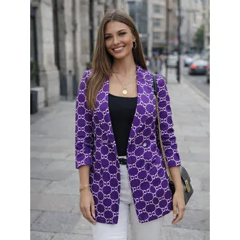 Dámské sako Dámské fialové sako se vzorem, VELIKOST UNI ( S, M , L )